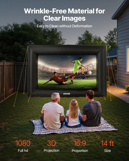 14 ft Inflatable Movie Screen 16:9 600D Movie Projector with Portable Bag.