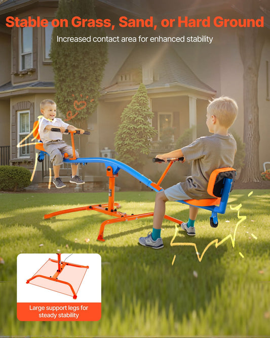 Kids Seesaw 136 kg Capacity 360 Degrees Rotating Teeter Totter Aged 3+.