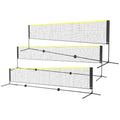 Badminton Net, Height Adjustable Volleyball Net, 17ft Wide Foldable Pickleball Net, Portable Easy Setup Tennis Net Set with Poles, Stand and Carry Bag, for Kids Backyard Game Indoor Outdoor Use.
