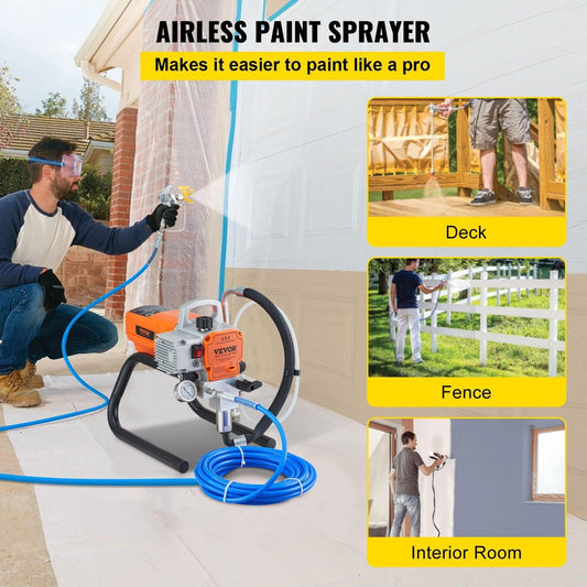 High Pressure Airless Wall Paint Spray Gun Sprayer 600W Machine Spraying.
