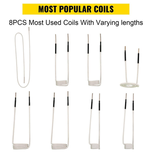 Induction Heater Coil Kit Induction Coils 8PCS For Removing Rusty Bolts.