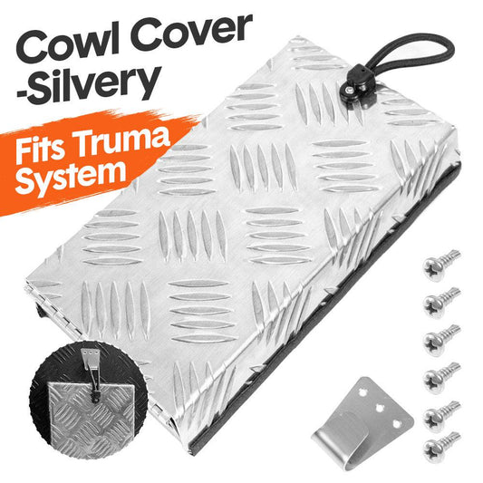Truma Cowl Cover Silver Universal Aluminum Checker Plate External Flue Vent Spraying Console Replacement Part Fits Truma Water Heater 27x15x4cm.