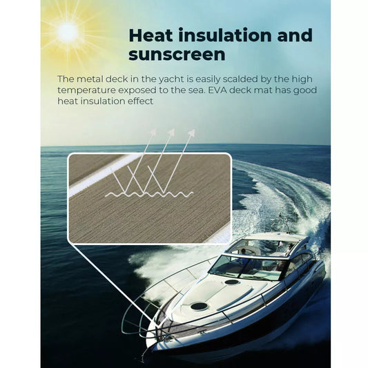 EVA Boat Flooring Mat Foam Boat Decking Faux Teak Marine Mat Boat Carpet Sea Deck Marine Flooring for Motorboat RV Yacht Kayak Surfboard 240cmx90cm.