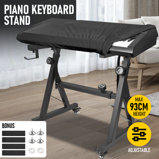 Portable Piano Keyboard Z Stand Heavy-Duty with Wheels Foldable Up to 93CM Heigh.