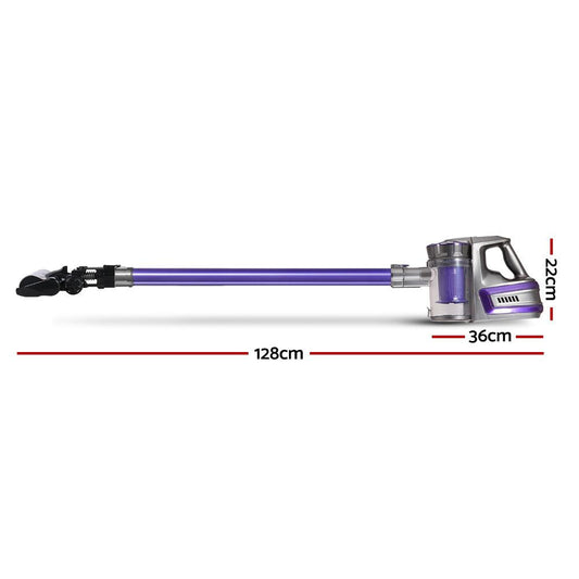 Devanti Stick Vacuum Cleaner Cordless Roller Brush 150W Purple.