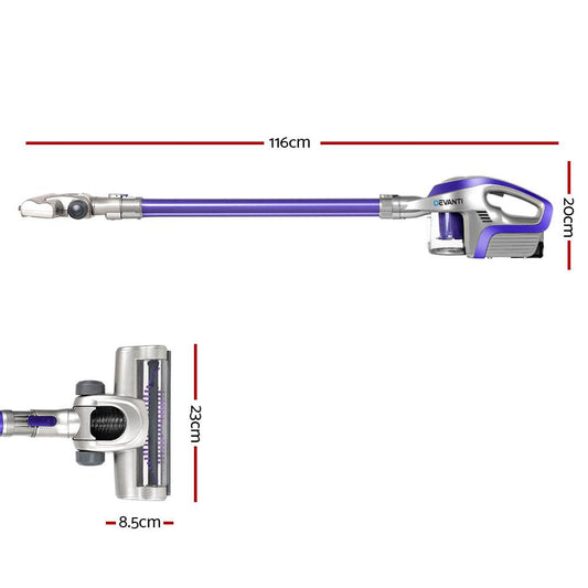 Devanti Stick Vacuum Cleaner Cordless HEPA Filter Purple 150W.