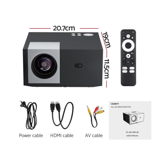 Devanti Video Project 4K 1080P Official Google TV 5G Wifi Home Cinema.