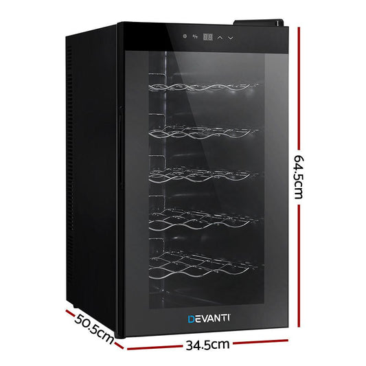 Devanti Wine Fridge Cooler 18 Bottles.