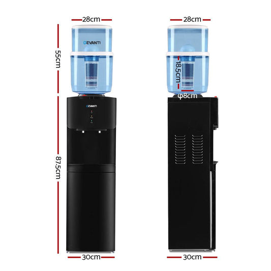Devanti Water Cooler Dispenser Stand 22L Bottle Black.
