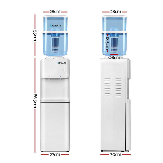Devanti Water Cooler Dispenser Stand 22L Bottle White.
