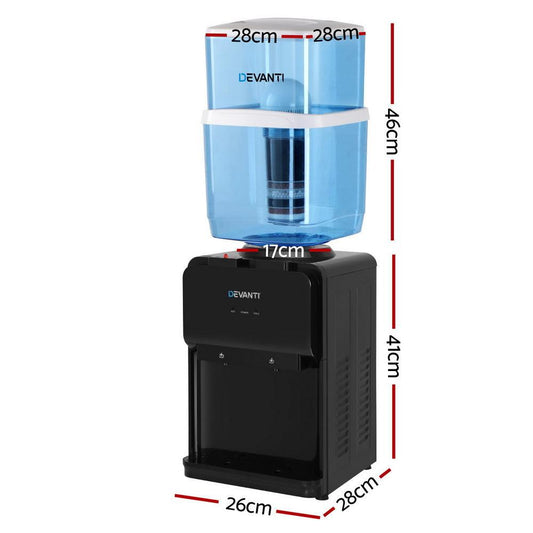 Devanti Water Cooler Dispenser Bench Top 22L Black.
