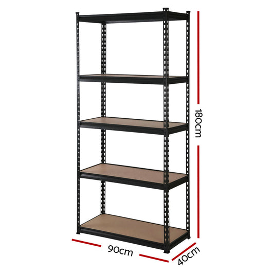 Giantz 4x1.8M Garage Shelving Warehouse Rack Pallet Racking Storage Shelve Black.