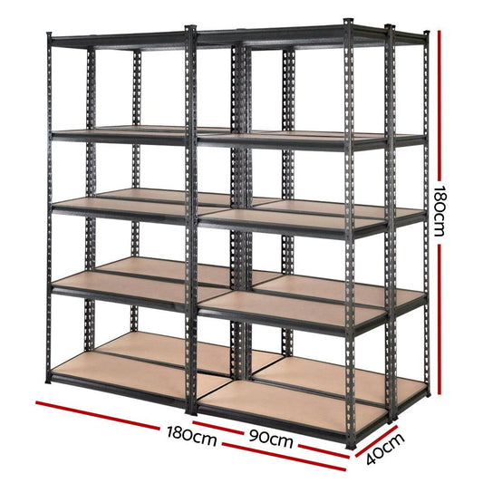 Giantz 4x1.8M Garage Shelving Warehouse Rack Pallet Racking Storage Charcoal.