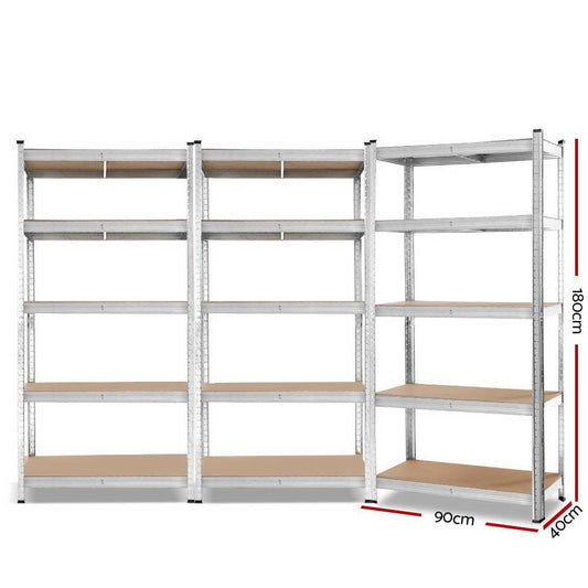 Giants 3x1.8M Warehouse Shelving Rack Racking Garage Metal Storage Shelves.