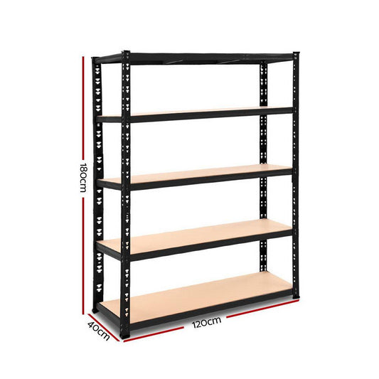 Giantz 1.8M Garage Shelving Warehouse Rack Pallet Racking Storage Shelve Black.