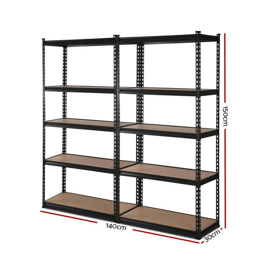 Giantz 2x1.5M Garage Shelving Warehouse Rack Pallet Racking Storage Shelve Black.