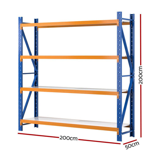 Giantz 2Mx2M Garage Shelving Warehouse Rack Pallet Racking Storage Shelf Blue.