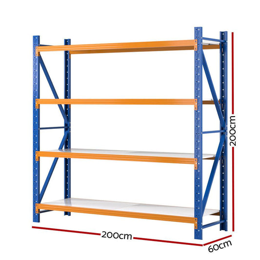 Giantz 2Mx2M Garage Shelving Warehouse Rack Pallet Racking Storage Shelf Blue.