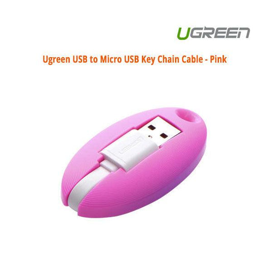UGREEN USB to Micro USB Key Chain Cable - Pink (30310).