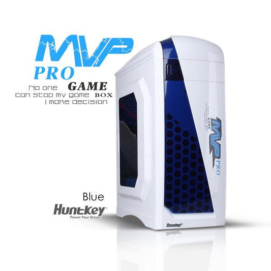 Huntkey MVP Pro  Gaming computer chassis - Blue (No PSU Included, NO FAN Included).