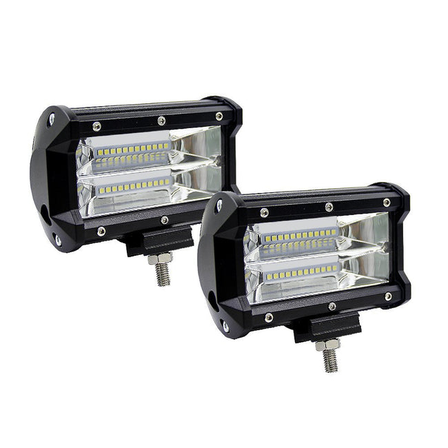 2x 5inch Flood LED Light Bar Offroad Boat Work Driving Fog Lamp Truck Scene 4x4 Hover Image