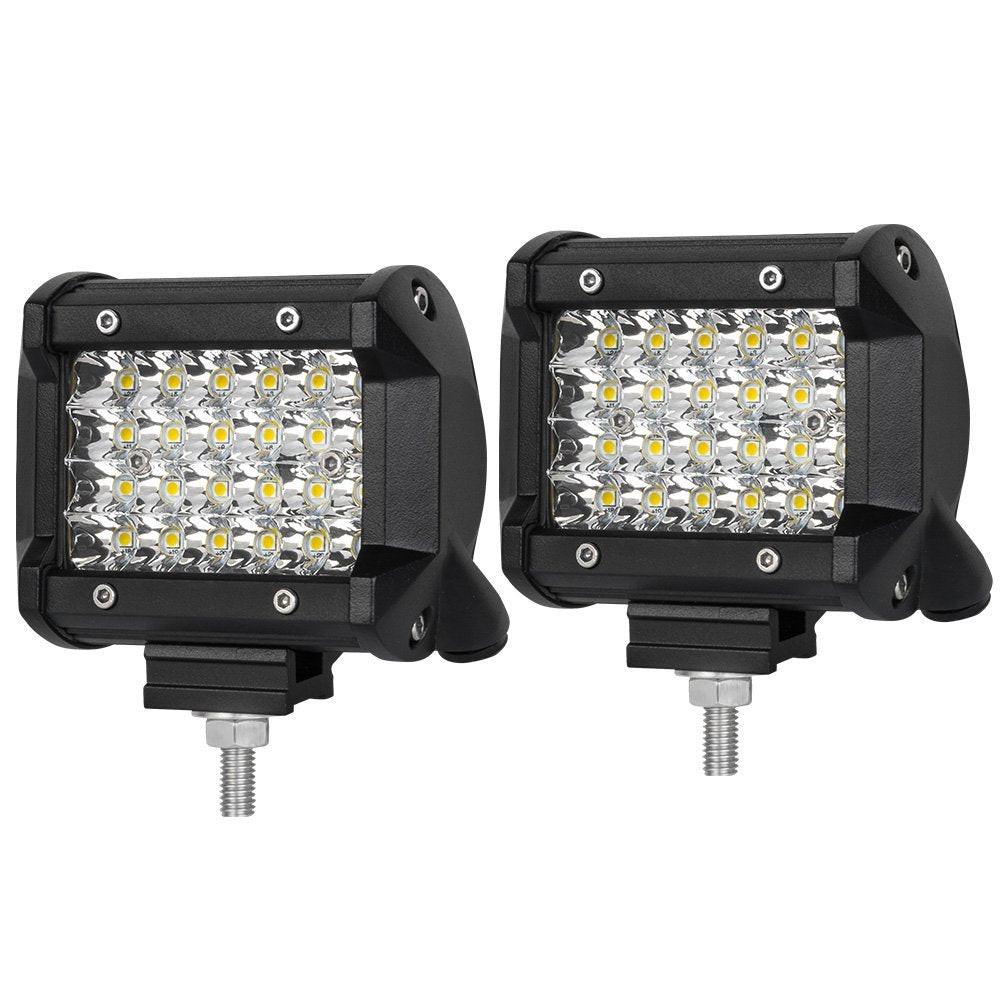 Pair 4 inch Spot LED Work Light Bar Philips Quad Row 4WD 4X4 Car Reverse Driving.