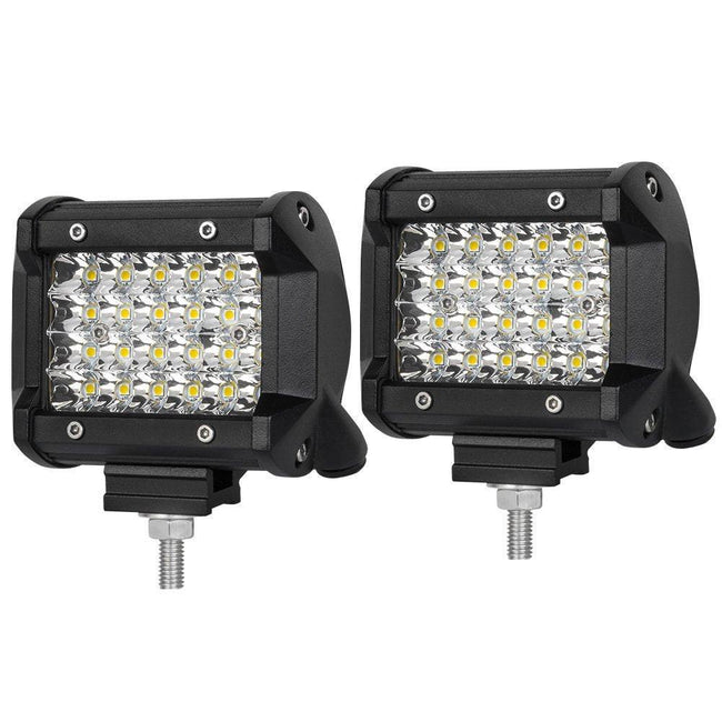 Pair 4 inch Spot LED Work Light Bar Philips Quad Row 4WD 4X4 Car Reverse Driving Hover Image