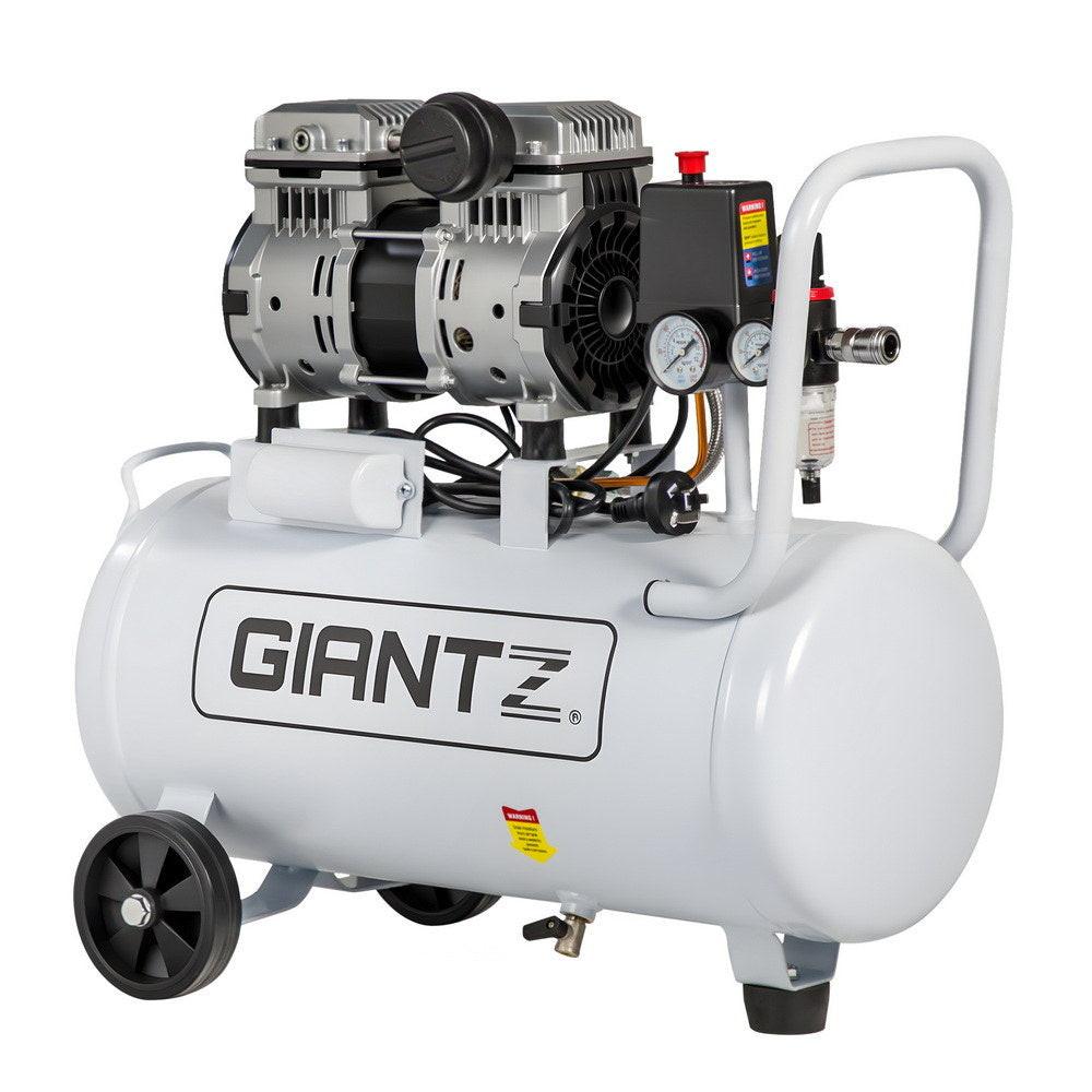 Giantz 30L Air Compressor Quiet 0.75HP Oil-Free Portable Tyre Inflator 40L/Min.