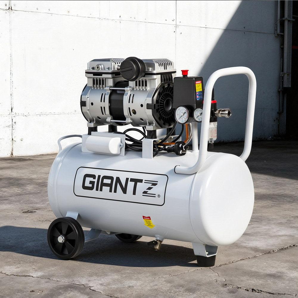 Giantz 30L Air Compressor Quiet 0.75HP Oil-Free Portable Tyre Inflator 40L/Min.