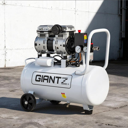 Giantz 30L Air Compressor Quiet 0.75HP Oil-Free Portable Tyre Inflator 40L/Min.