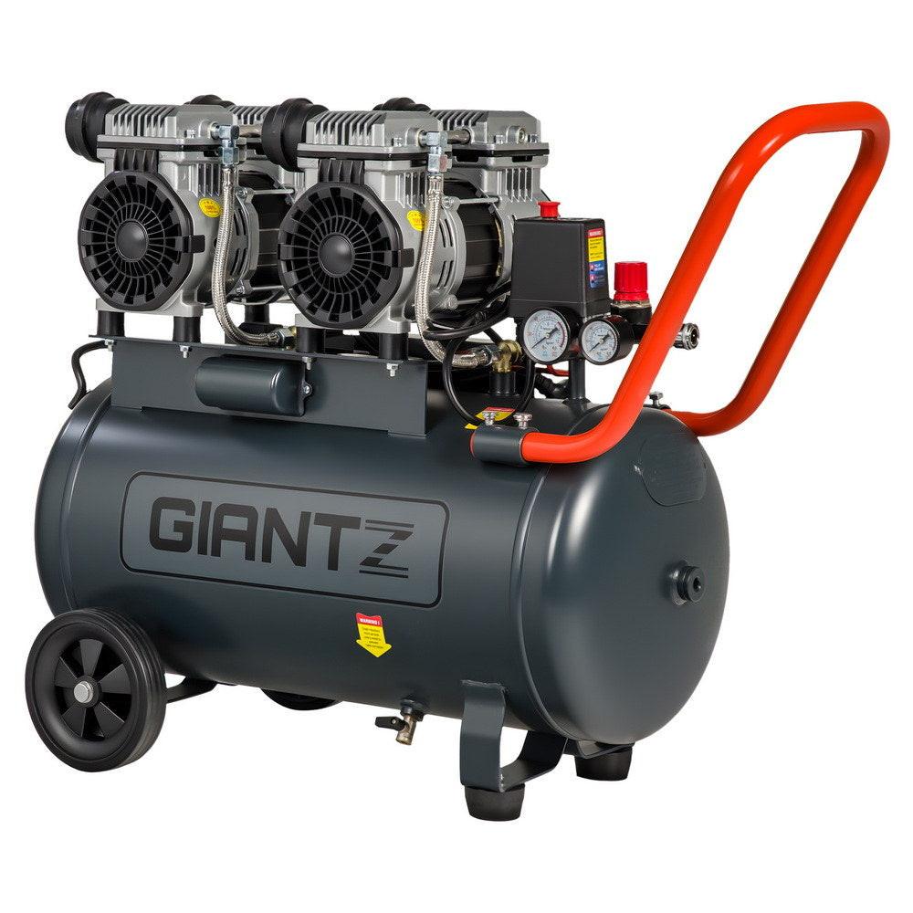Giantz 50L Air Compressor Quiet 3.0HP Oil-Free Portable Tyre Inflator 200L/Min.