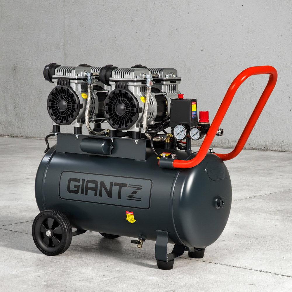 Giantz 50L Air Compressor Quiet 3.0HP Oil-Free Portable Tyre Inflator 200L/Min.