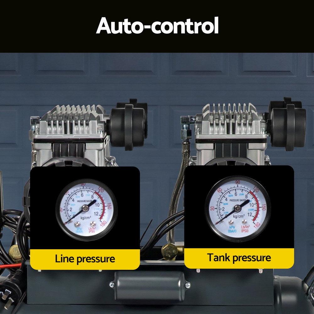 Giantz 50L Air Compressor Quiet 3.0HP Oil-Free Portable Tyre Inflator 200L/Min.