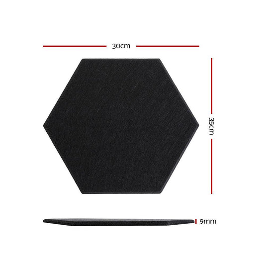 Alpha Acoustic Foam 12pcs 35x30x0.9cm Soundproof Absorption Panel Adhesive Black.