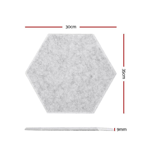 Alpha Acoustic Foam 12pcs 35x30x0.9cm Soundproof Absorption Panel Adhesive Grey.
