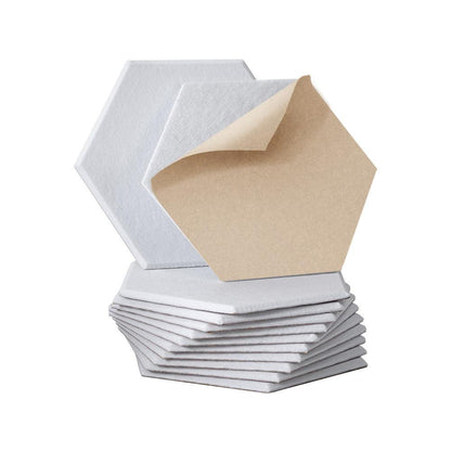 Alpha Acoustic Foam 12pcs 35x30x0.9cm Soundproof Absorption Panel Adhesive White.