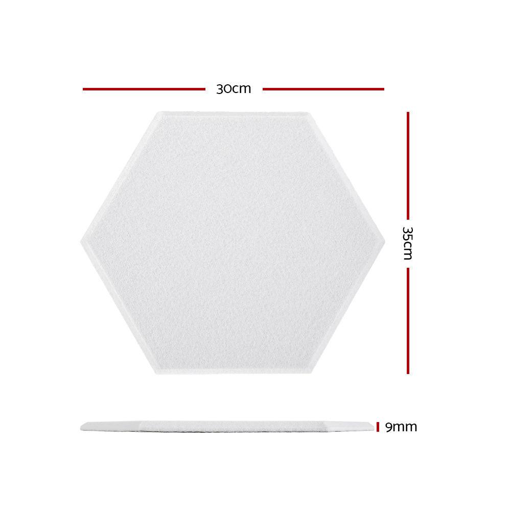 Alpha Acoustic Foam 12pcs 35x30x0.9cm Soundproof Absorption Panel Adhesive White.