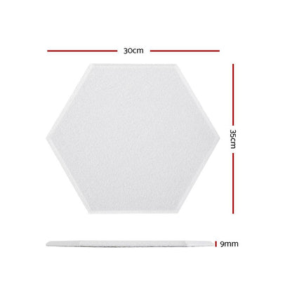 Alpha Acoustic Foam 12pcs 35x30x0.9cm Soundproof Absorption Panel Adhesive White.