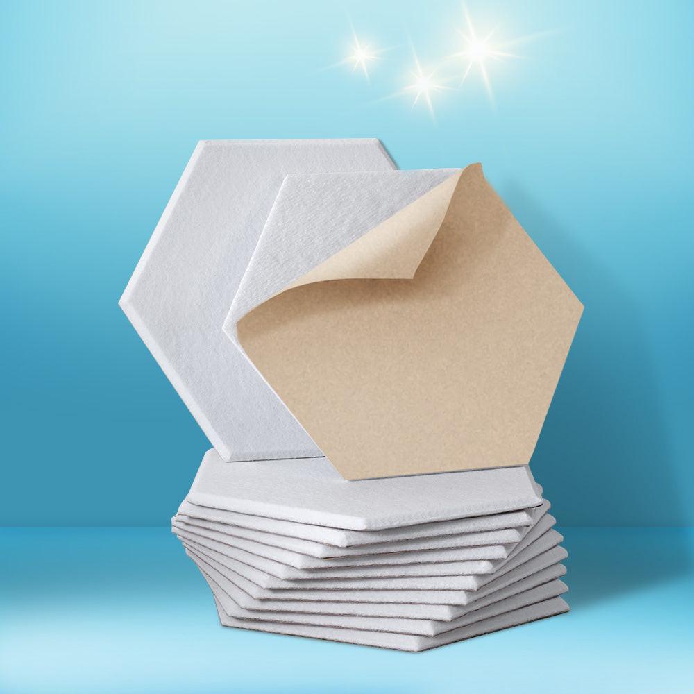 Alpha Acoustic Foam 12pcs 35x30x0.9cm Soundproof Absorption Panel Adhesive White.