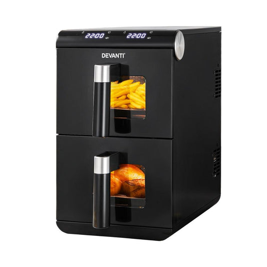 Devanti Air Fryer Oven 11L Dual Zone Fryers.