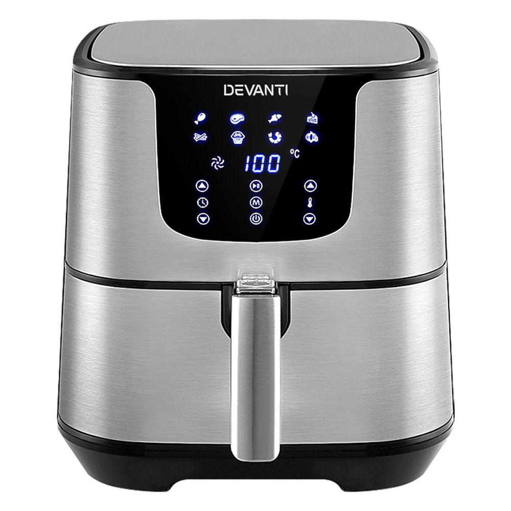 Devanti Air Fryer 7L LCD Fryers Stainless Steel.