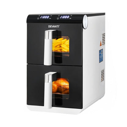 Devanti Air Fryer Oven 11L Dual Zone Fryers.