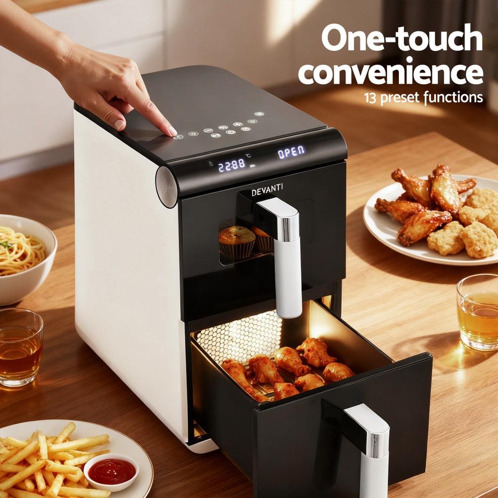 Devanti Air Fryer Oven 11L Dual Zone Fryers.