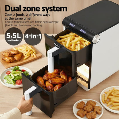 Devanti Air Fryer Oven 11L Dual Zone Fryers.