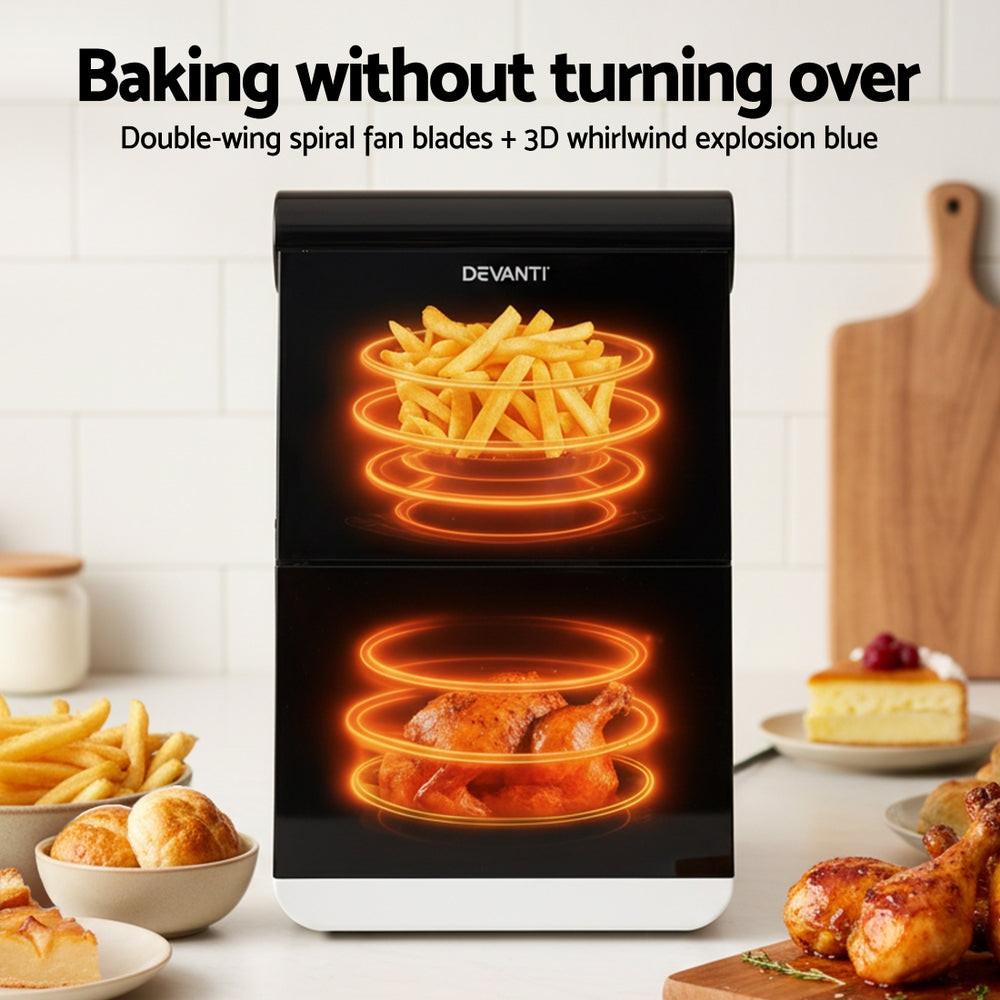 Devanti Air Fryer Oven 11L Dual Zone Fryers.
