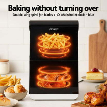 Devanti Air Fryer Oven 11L Dual Zone Fryers.