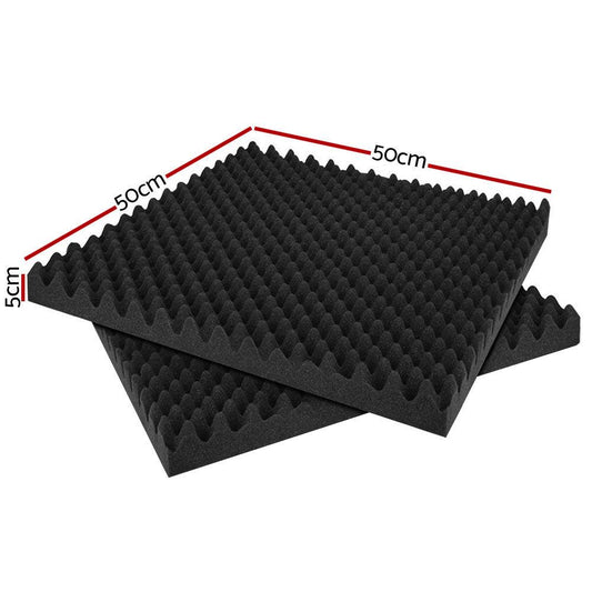 Alpha Acoustic Foam 60pcs 50x50x5cm Sound Absorption Proofing Panels Eggshell.