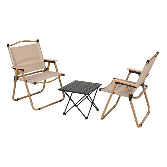 Weisshorn 3pc Camping Table Chair Set Outdoor Folding Aluminium Portable Picnic.