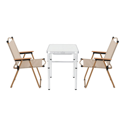 Weisshorn 3pc Camping Table Chair Set Outdoor Folding Aluminium Portable Picnic.