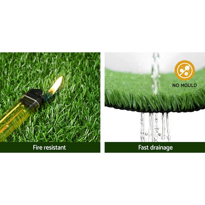 Prime Turf Artificial Grass 2mx5m 17mm Synthetic Fake Lawn Turf Plant Plastic Olive.